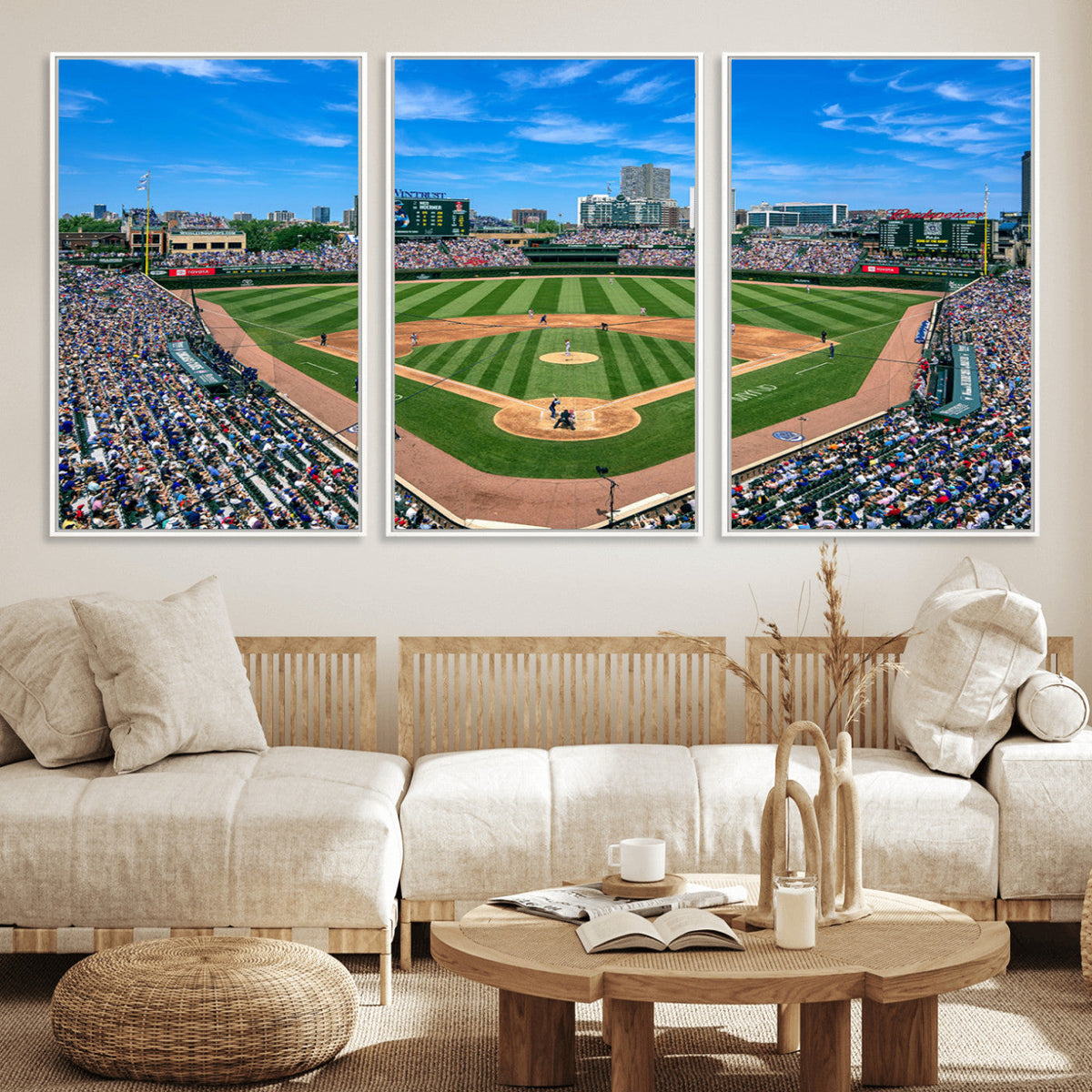 Wrigley Field Baseball Stadium Canvas Wall Art – Packed