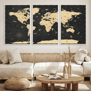World Map Canvas Print – Detailed Map of the World Wall Art