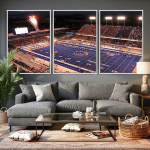 Boise State Stadium Large Wall Art Canvas Print for Living