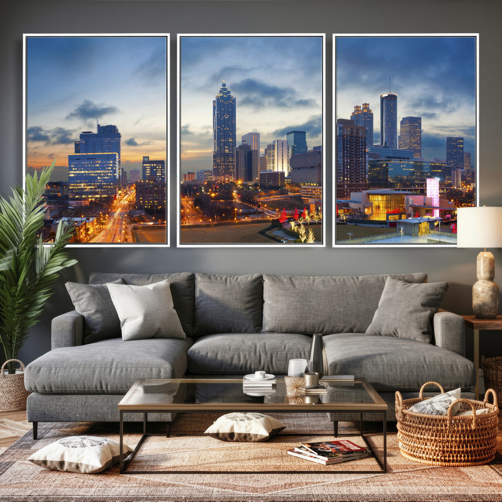 Atlanta Skyline Wall Art Canvas Print, Atlanta Downtown