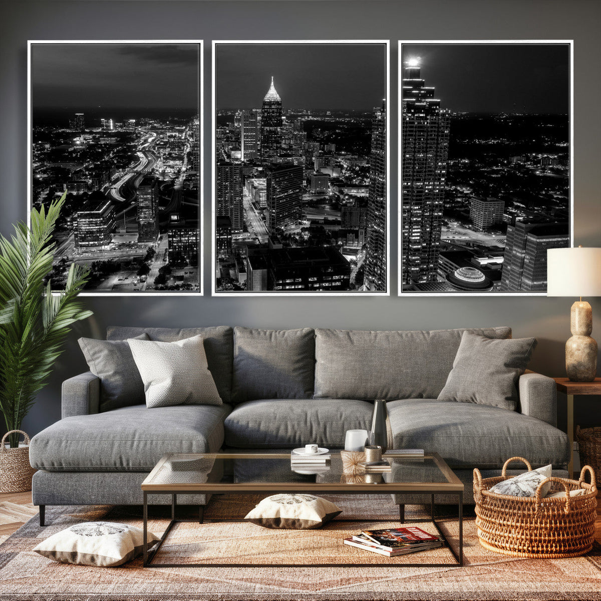 Atlanta Skyline Wall Art Canvas Print, Atlanta Downtown