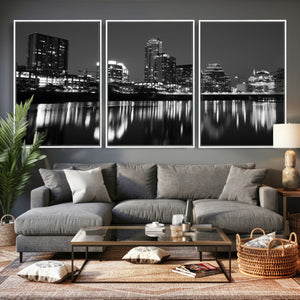 Austin Skyline Wall Art Canvas Print, Austin Downtown Night