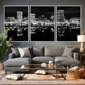 Baltimore Skyline Wall Art Canvas Print, Baltimore Downtown