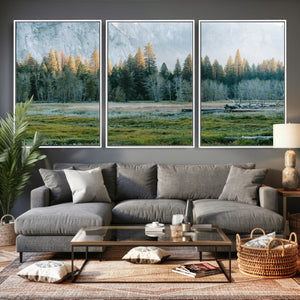 Forest Meadow Wall Art Canvas Print, Pine Tree Landscape