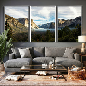 Yosemite Valley Mountain Wall Art Canvas Print, Granite