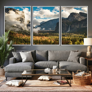 Yosemite Valley River Wall Art Canvas Print