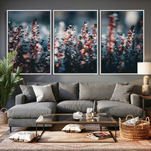 Winter Heather Wall Art Canvas Print, Frosted Floral Nature