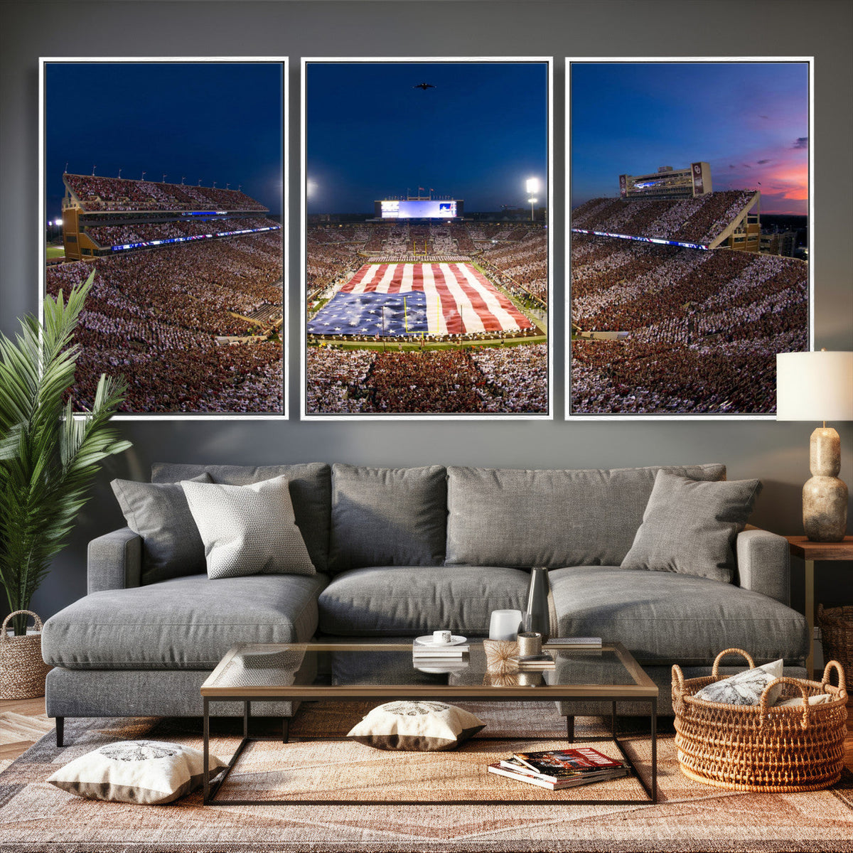 Oklahoma Sooners Memorial Stadium Wall Art Canvas Print,
