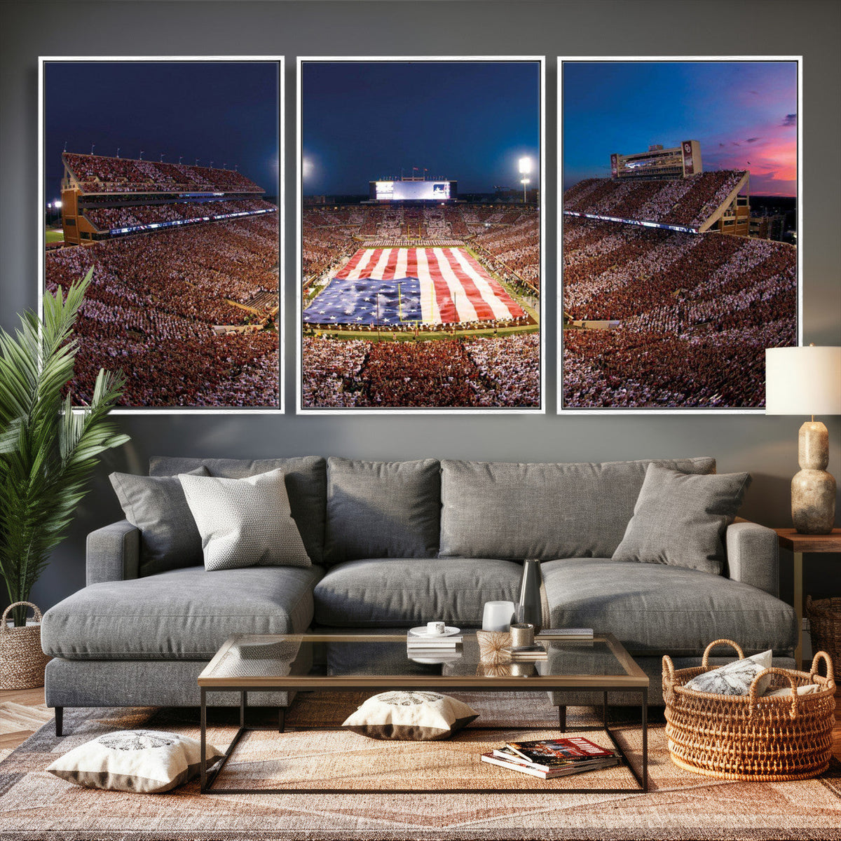 Oklahoma Memorial Stadium Wall Art Canvas Print – Oklahoma