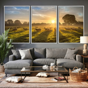 Sheep Wall Art Canvas Print – Rural Farm Animal Artwork
