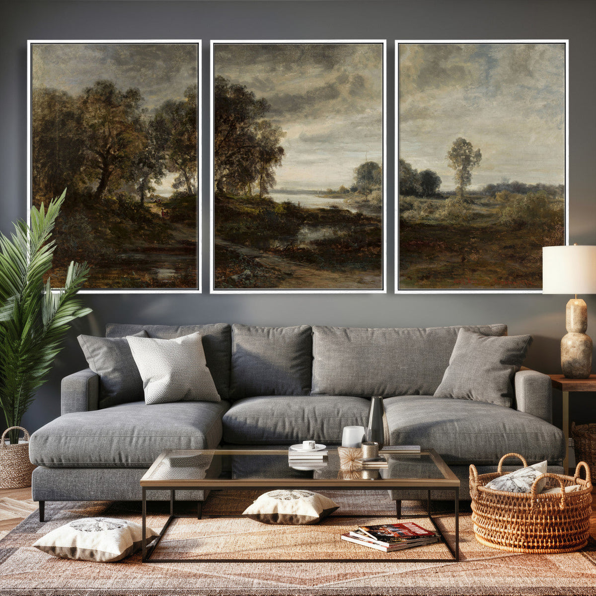 Adolf Dressler Landscape of the Oder River Wall Art Canvas