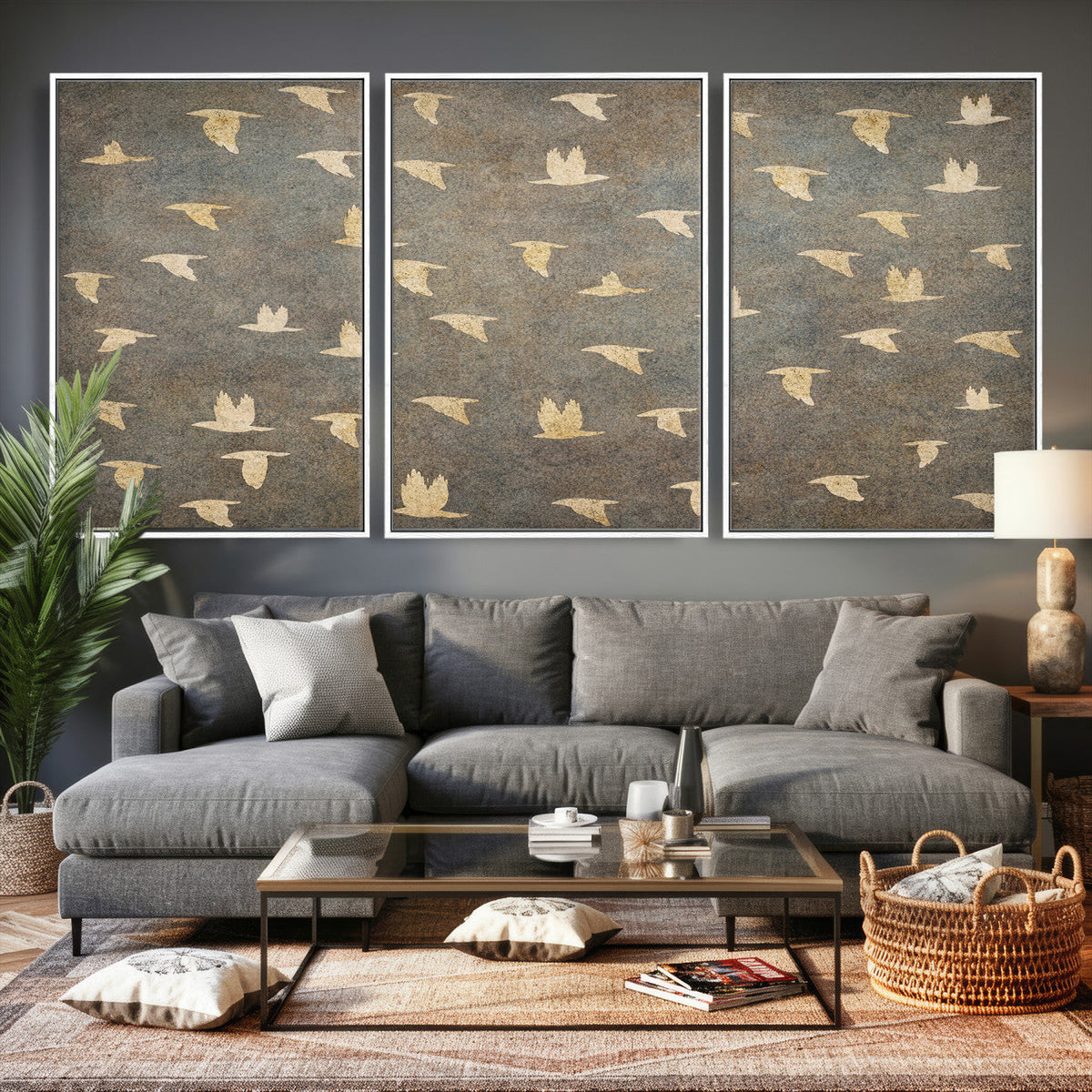 Abstract Birds Wall Art Canvas Print