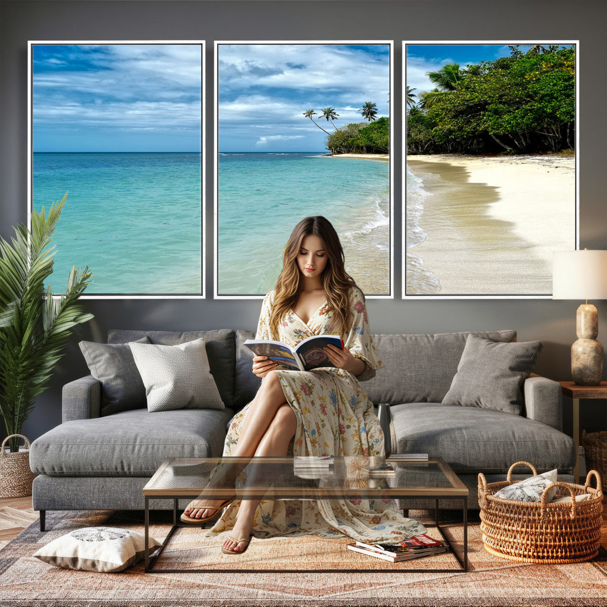 Puerto Rico Beach Paradise Wall Art – Tropical Coastal Print