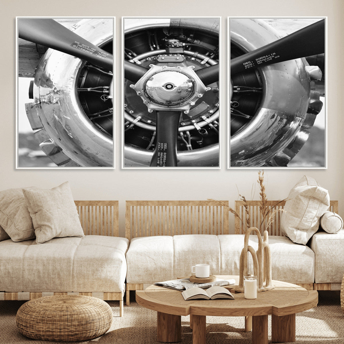 Vintage Airplane Wall Art Canvas Print