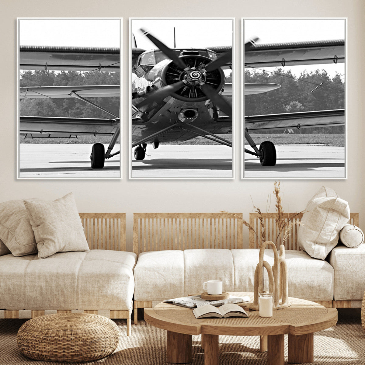 Wall Art Old War Plane Canvas Print