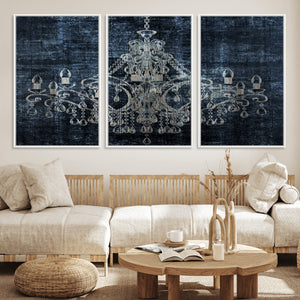 Dark Chandelier Wall Art Canvas Print