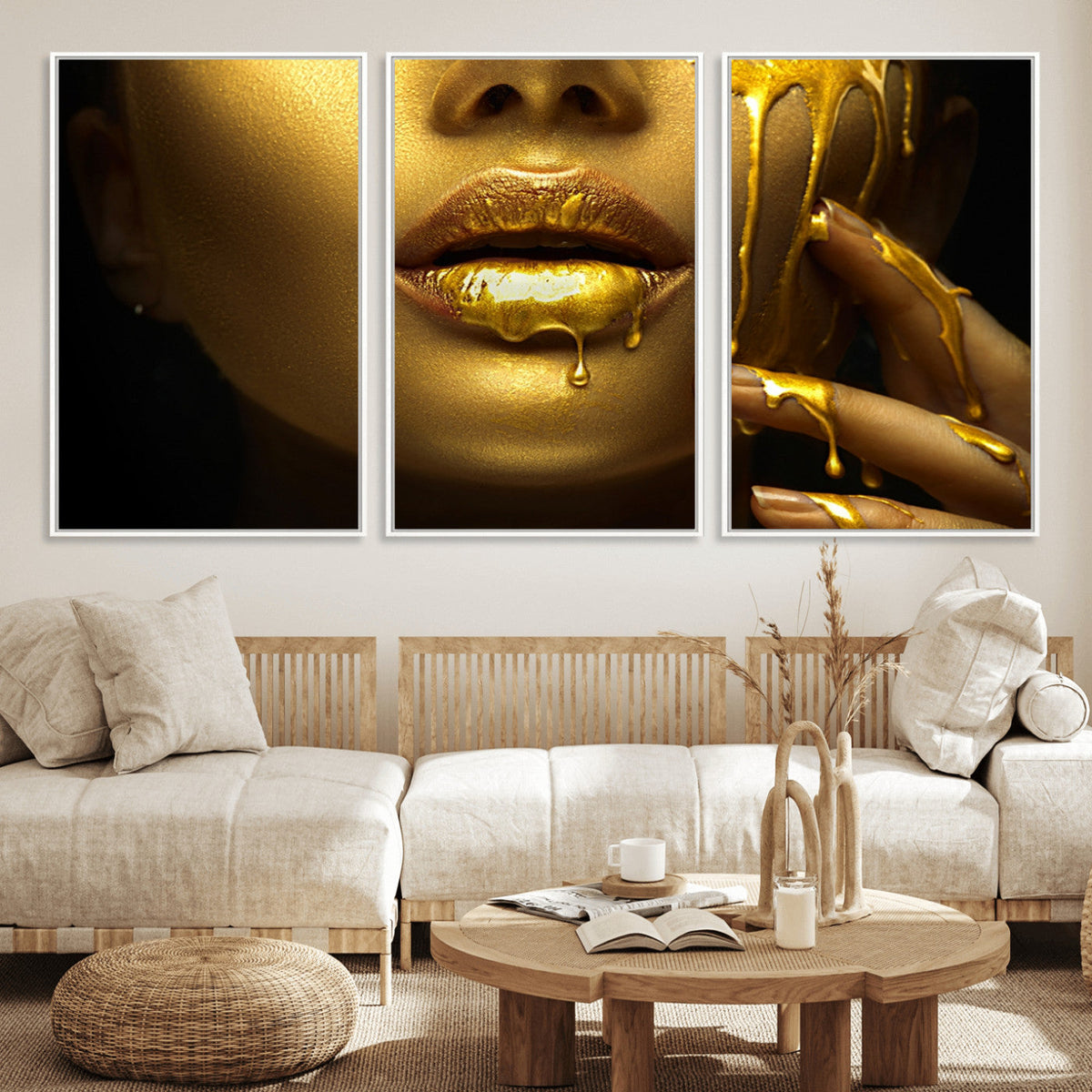 Gold and Women Wall Art Canvas Print