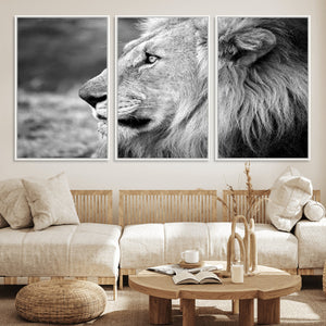 African Lion Wall Art Canvas Print – Majestic Wildlife