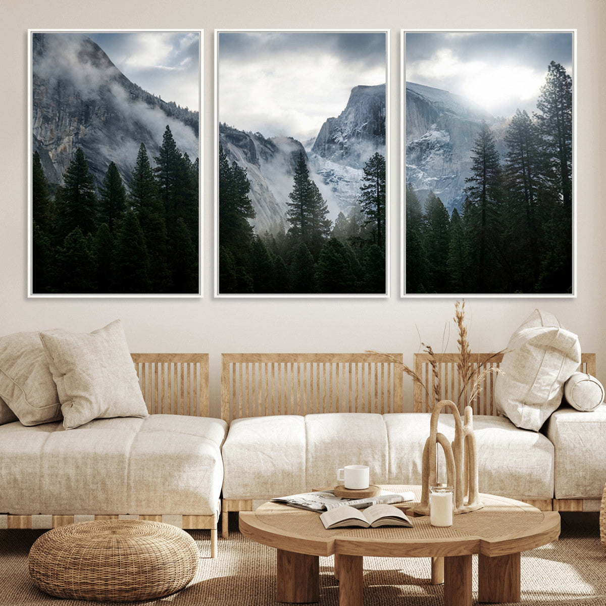Yosemite National Park El Capitan Foggy Mountain Wall Art |