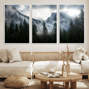 Yosemite National Park El Capitan Foggy Mountain Wall Art |