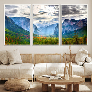 Yosemite Park Half Dome 3 Panel Canvas Print | Large Giclée