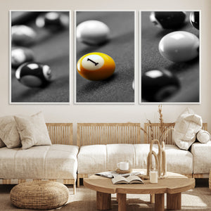 Wall Art Pool Table and Balls Canvas Print