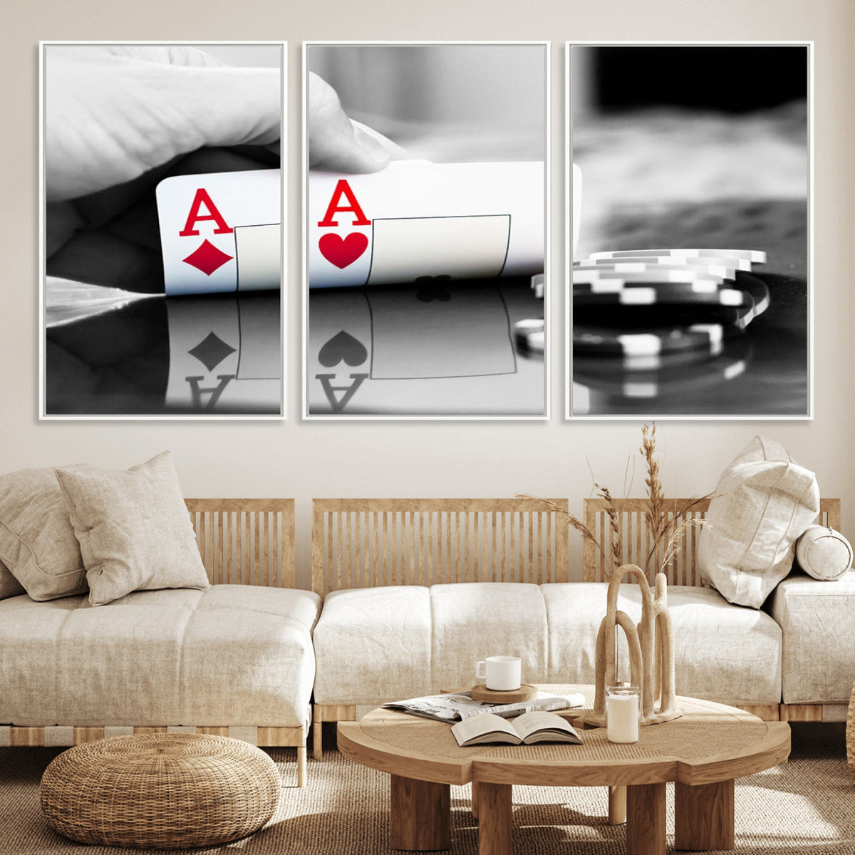 Aces Poker Art Poker Game Wall Art Canvas Print