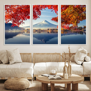 Mount Fuji Canvas Wall Art Japan Autumn Mountain Canvas