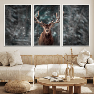 Wall Art Deer Art Animal Canvas, Framed Wall Art Deer Canvas