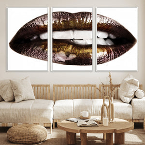 Close Up Lips Wall Art Canvas Print