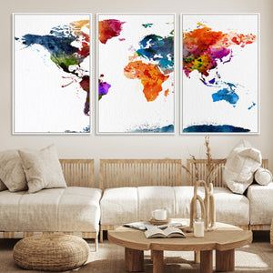 World Map Canvas Print – Detailed Map of the World Wall Art