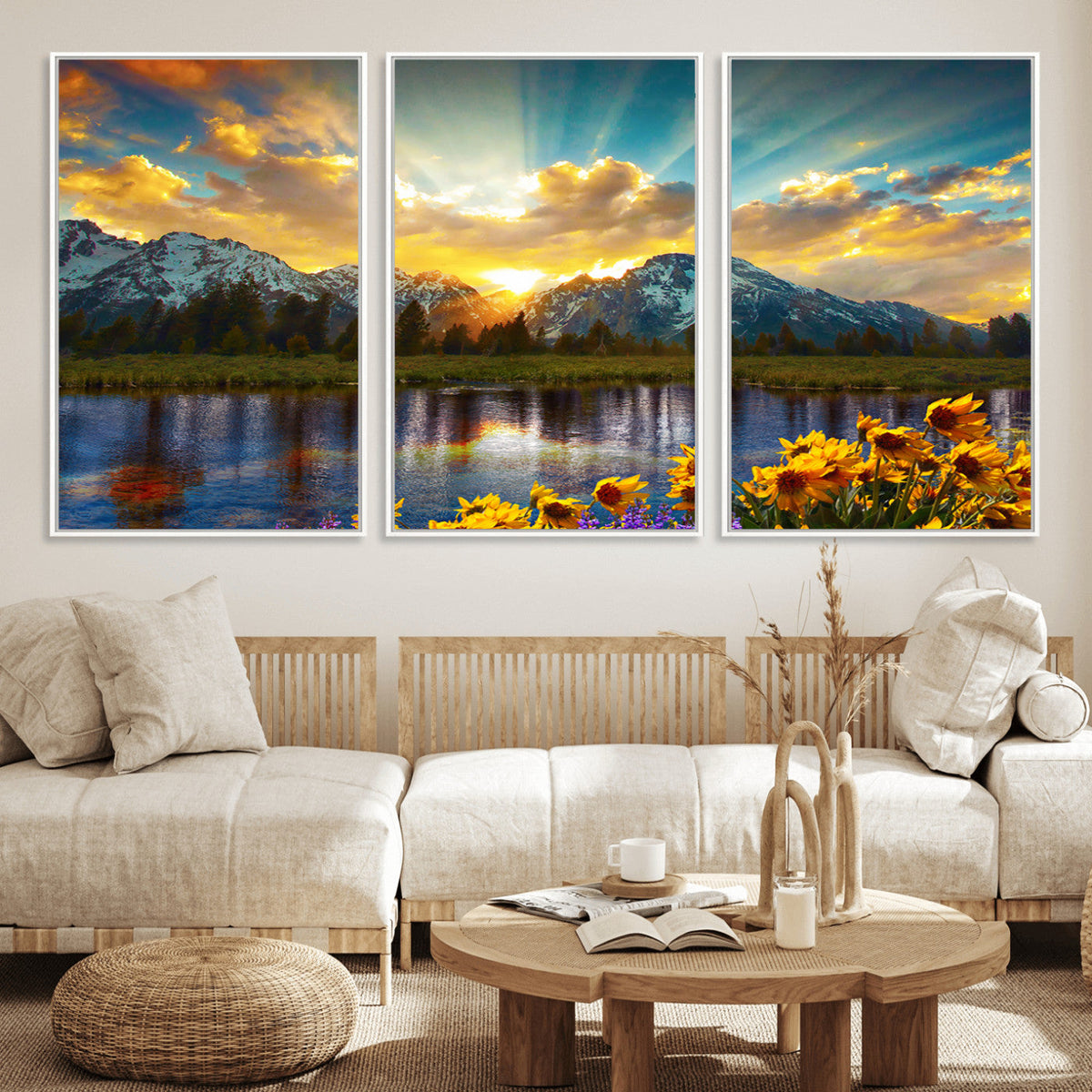 Grand Teton Park Sunrise Wall Art – Vibrant Landscape Canvas