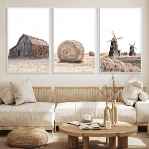 Farm Prints Set, Set of 3 Farmhouse Wall Art, Country House
