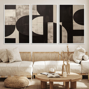 Abstract Brown Wabi Sabi Canvas Print Set – Minimalist
