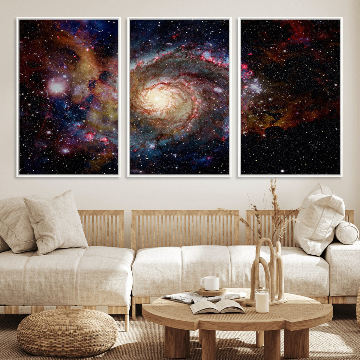 Nebula and Galaxies in Space Wall Art Canvas Print, Spiral