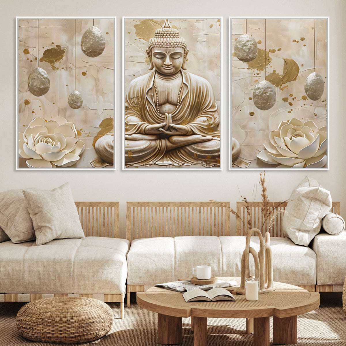 Serene Buddha Wall Art | Yoga Room Decor and Meditation Wall