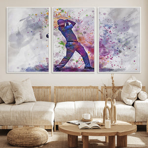 Watercolor Golf Swing Wall Art Canvas Print | Vibrant