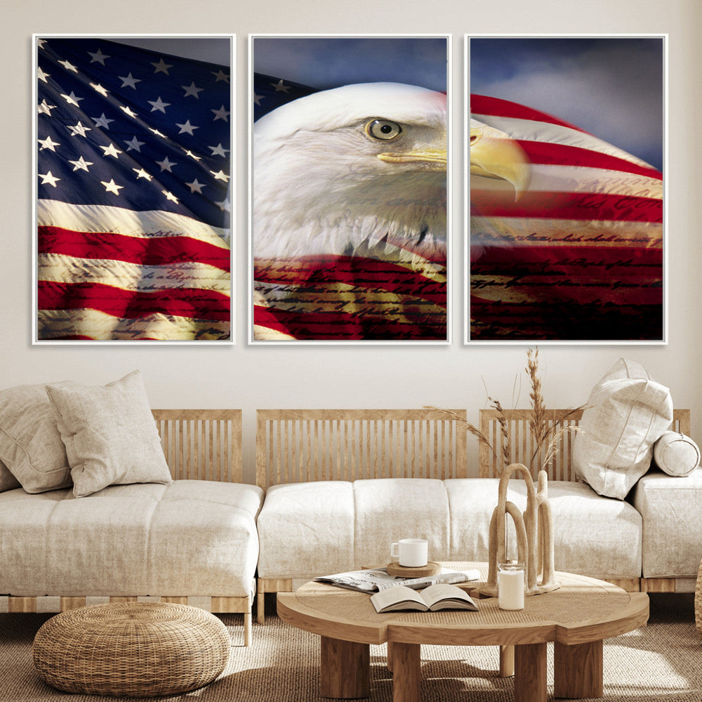 American Flag Eagle Symbol Wall Art, American Flag Eagle