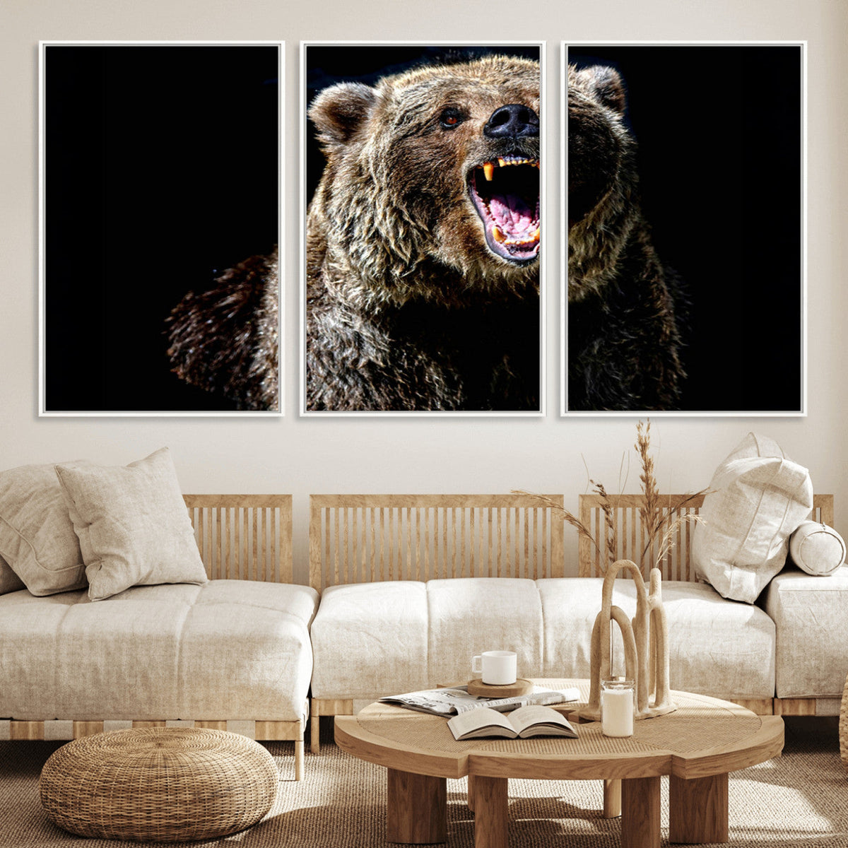 Grizzly Bear Canvas Print | Wildlife Wall Art for Cabin