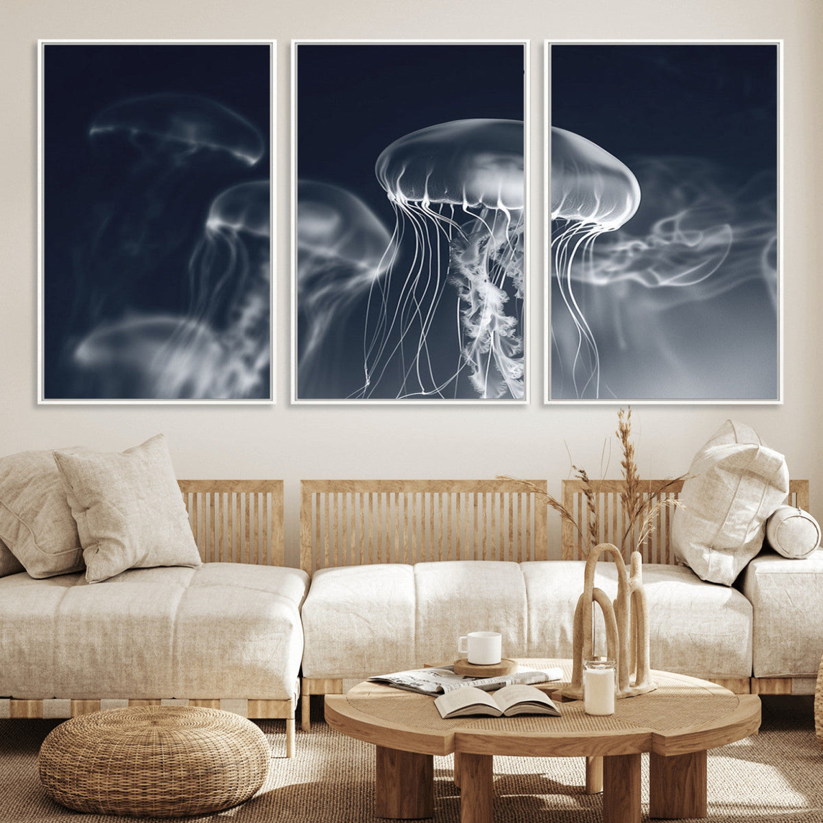 Jellyfish Wall Art Canvas Print, Modern Abstract Jellyfish
