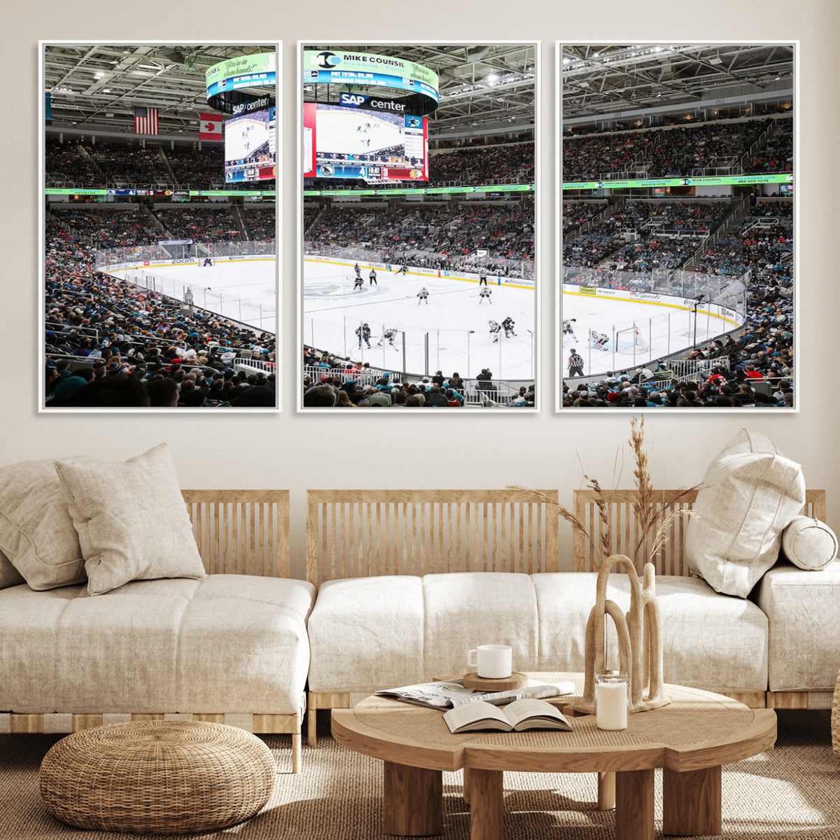 Sharks Arena Blackhawks Sharks Ice Hockey Stadium Wall Art