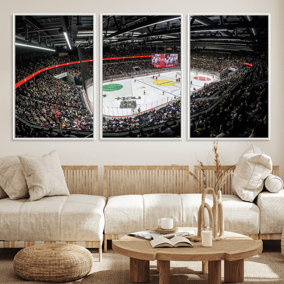 Vaudoise Lausanne Ice Hockey Arena Stadium Wall Art Canvas,