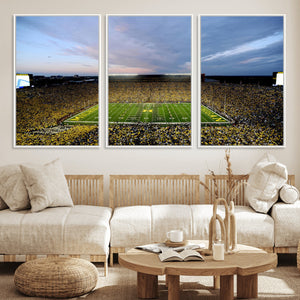 Michigan Stadium Wall Art Canvas Print, Vibrant Game Day
