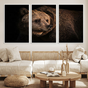 Wild Grizzly 399 Bear Canvas Wall Art Print, Bear Animal