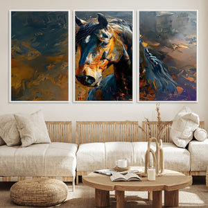 Abstract Horse Wall Art Canvas Print | Farmhouse Wall Decor
