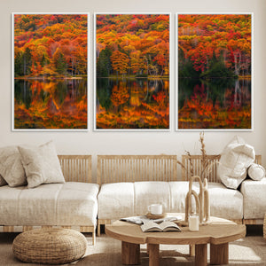 Fall Foliage Wall Art - Autumn Reflection Canvas Print,