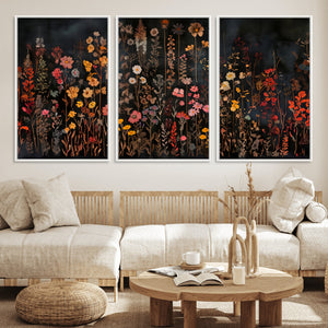 Large Floral Painting Print Illustration Flowers Canvas Wall
