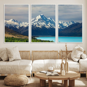 Mount Cook and Lake Pukaki Canvas Wall Art Print – Majestic