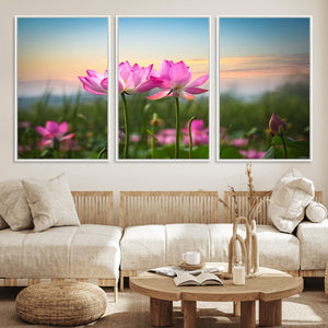Pink Flower on the Mountain Canvas Print, Framed Pink Flower