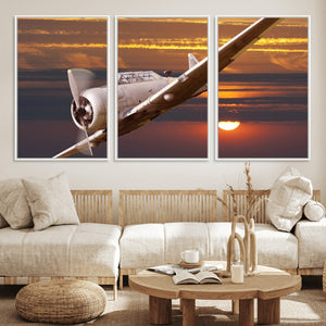 Old War Plane Wall Art Canvas Print